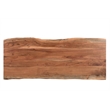 Pemberly Row Mid-Century 2-piece Live Edge Solid Wood Desk Set in Brown