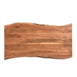 Pemberly Row Mid-Century 2-piece Live Edge Solid Wood Desk Set in Brown