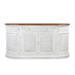 Pemberly Row 4-drawer 4-Door Solid Wood Sideboard in White/Brown