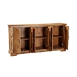 Pemberly Row Mid-Century 6-Door Live Edge Solid Wood Sideboard in Brown