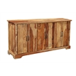 Pemberly Row Mid-Century 6-Door Live Edge Solid Wood Sideboard in Brown