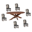 Pemberly Row 7-piece Live Edge Solid Wood Dining Set in Brown