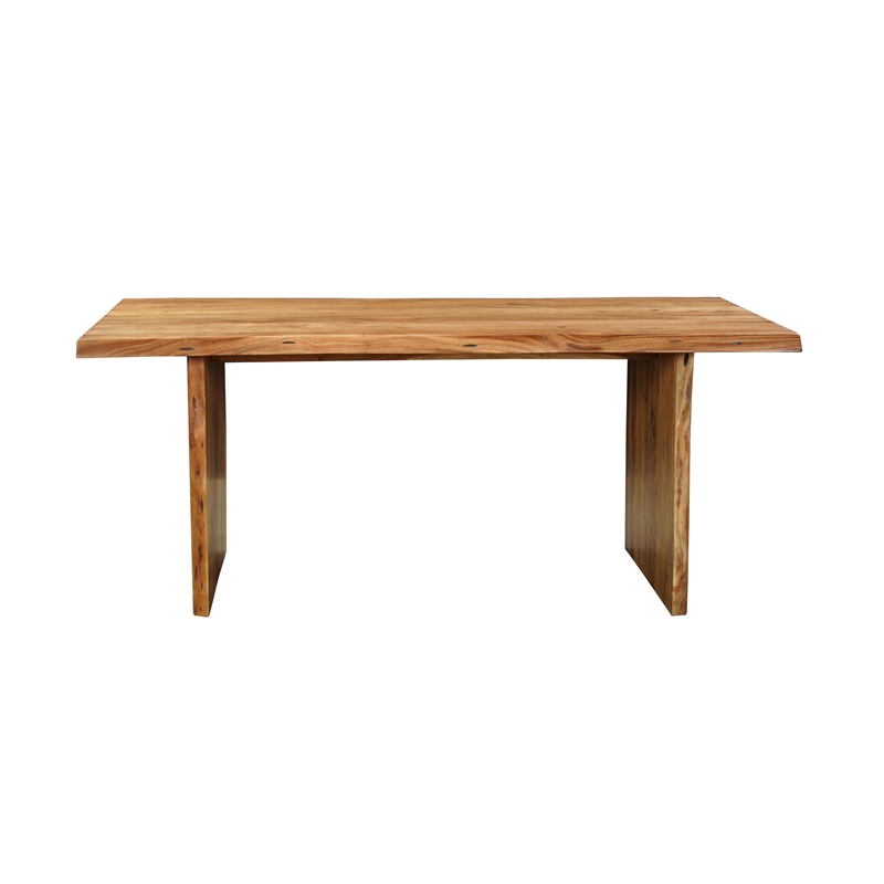 Pemberly Row 7-piece Live Edge Solid Wood Dining Set in Brown
