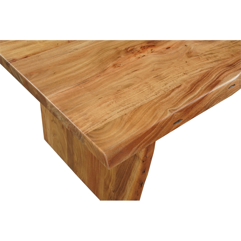 Pemberly Row 7-piece Live Edge Solid Wood Dining Set in Brown