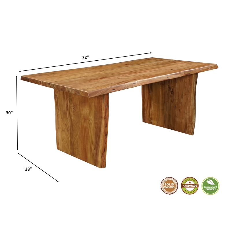 Pemberly Row 7-piece Live Edge Solid Wood Dining Set in Brown