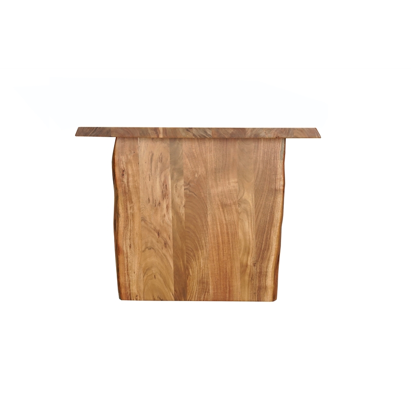 Pemberly Row 7-piece Live Edge Solid Wood Dining Set in Brown