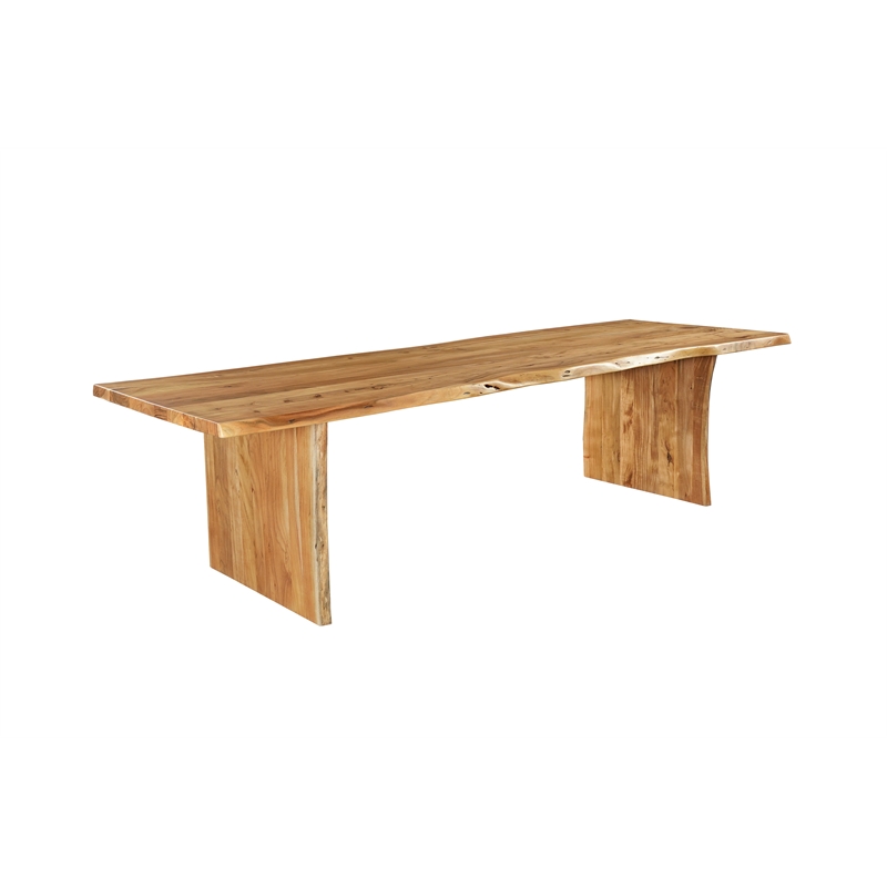 Pemberly Row 13-piece Live Edge Solid Wood Dining Set in Brown