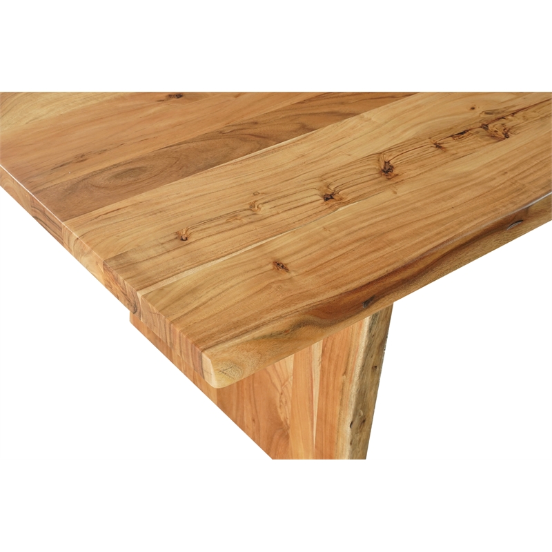 Pemberly Row 13-piece Live Edge Solid Wood Dining Set in Brown