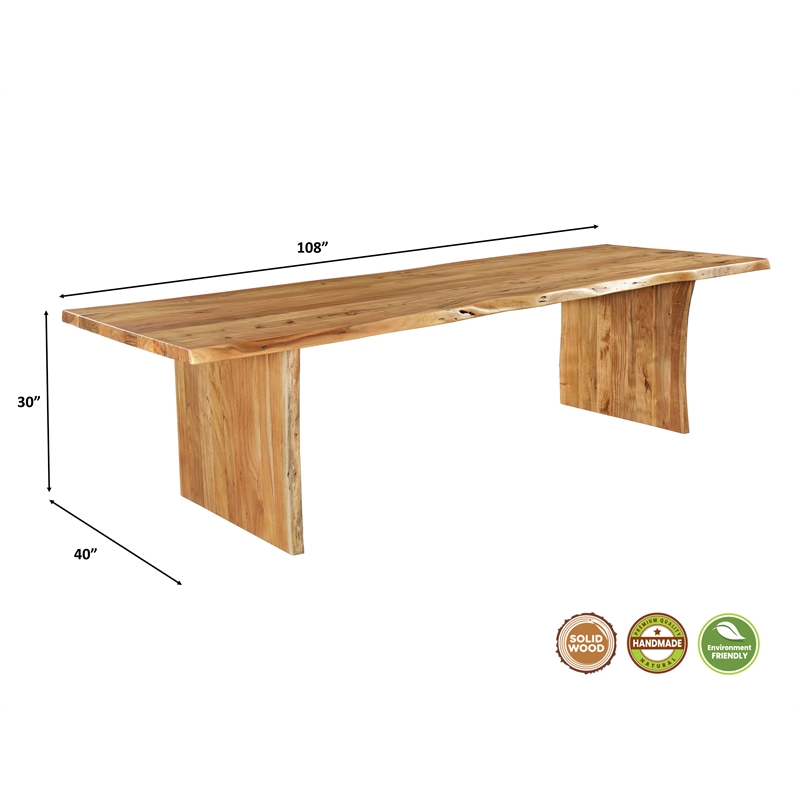 Pemberly Row 13-piece Live Edge Solid Wood Dining Set in Brown