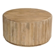 Pemberly Row Traditional Round Solid Wood Coffee Table in Brown