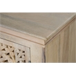 Pemberly Row 3-Door Floral Carved Solid Wood Sideboard in White