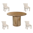 Pemberly Row 5-piece Solid Wood Upholstered Dining Set in Brown