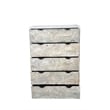 Pemberly Row Carved and Handcrafted Solid Wood Chest with 5 Drawers in Gray