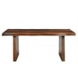 Pemberly Row Dark Brown Wood 7-Piece Dining Set with Live Edge Table and Chairs