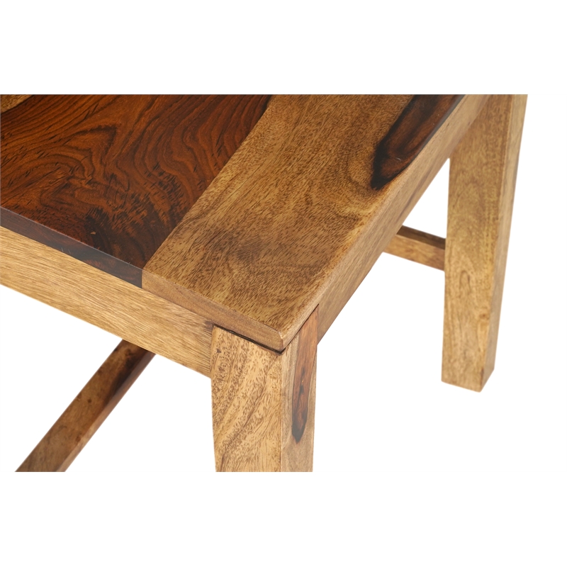 Pemberly Row Brown Solid Wood 7-Piece Dining Set with Live Edge Table and Chairs