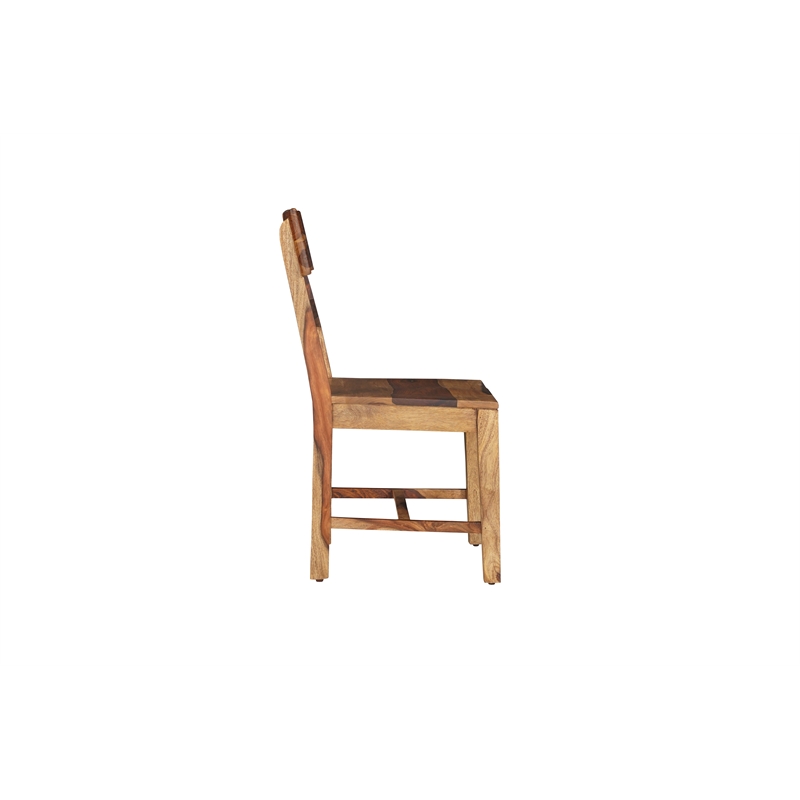 Pemberly Row Brown Solid Wood 7-Piece Dining Set with Live Edge Table and Chairs