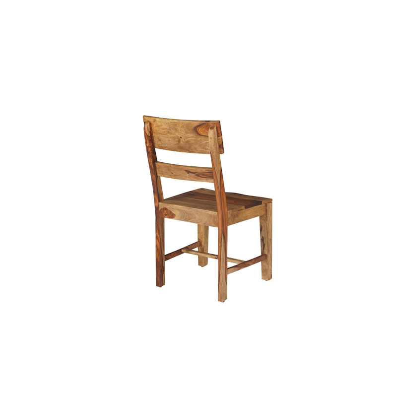 Pemberly Row Brown Solid Wood 7-Piece Dining Set with Live Edge Table and Chairs