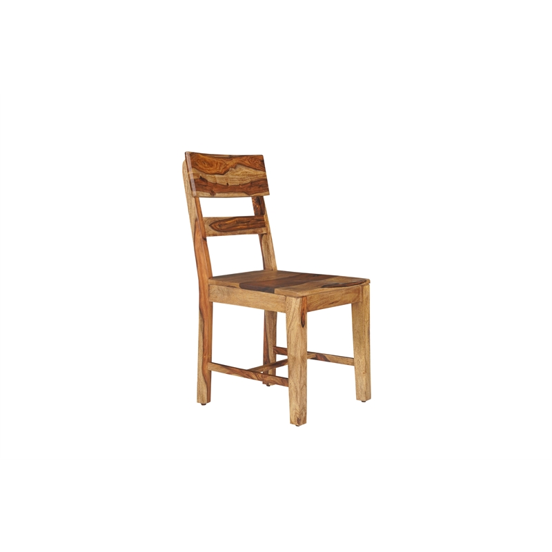 Pemberly Row Brown Solid Wood 7-Piece Dining Set with Live Edge Table and Chairs