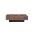 Pemberly Row Rectangular Mango Wood Coffee Table - Dark Brown Top with Dark Base