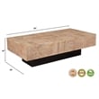 Pemberly Row Rectangular Wood Coffee Table Mango Wood Brown Top with Dark Base