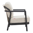 Pemberly Row Contemporary Aluminum Outdoor Accent Chair Beige