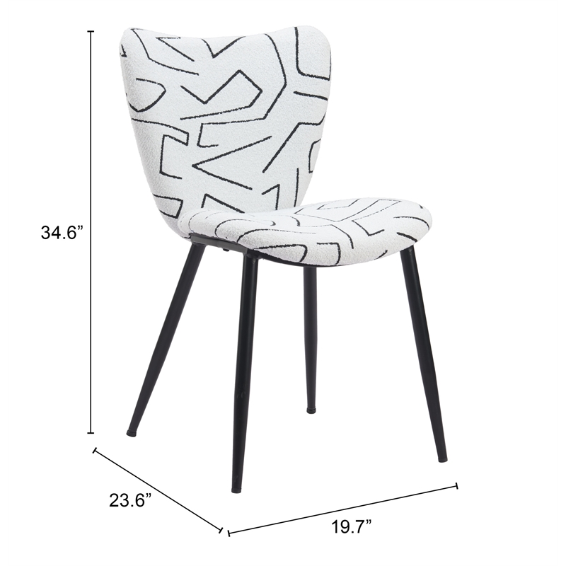 Pemberly Row Contemporary Engineered Wood Dining Chair White