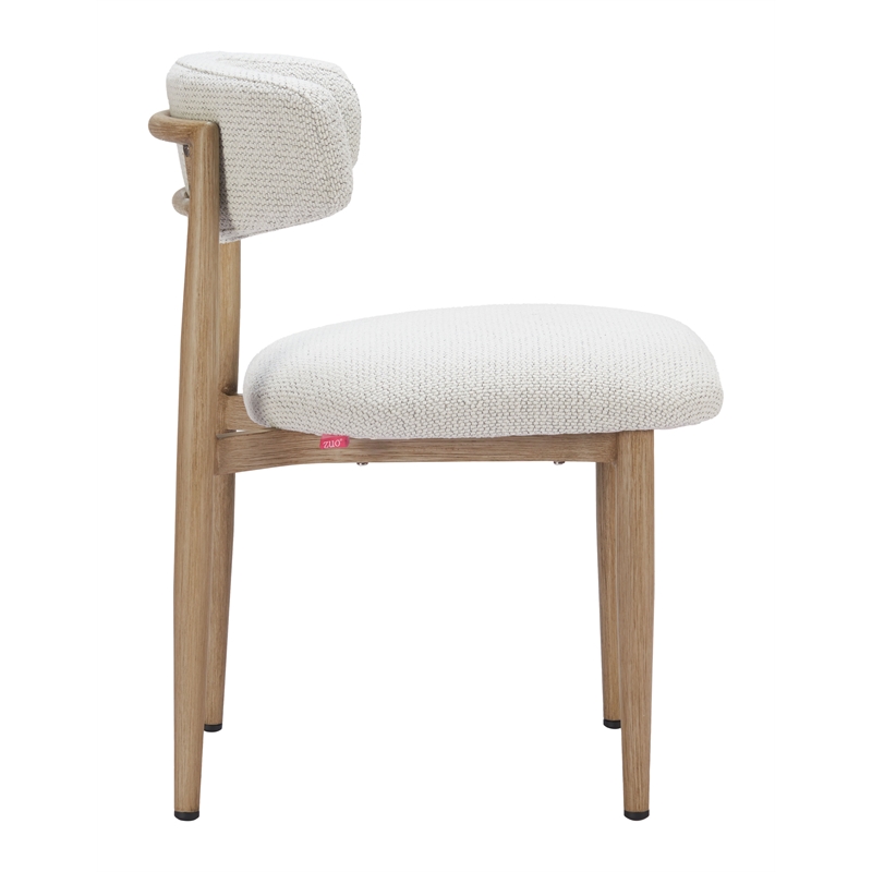 Pemberly Row Contemporary Aluminum Outdoor Dining Chair White