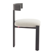 Pemberly Row Contemporary Outdoor Dining Chair Black & Beige