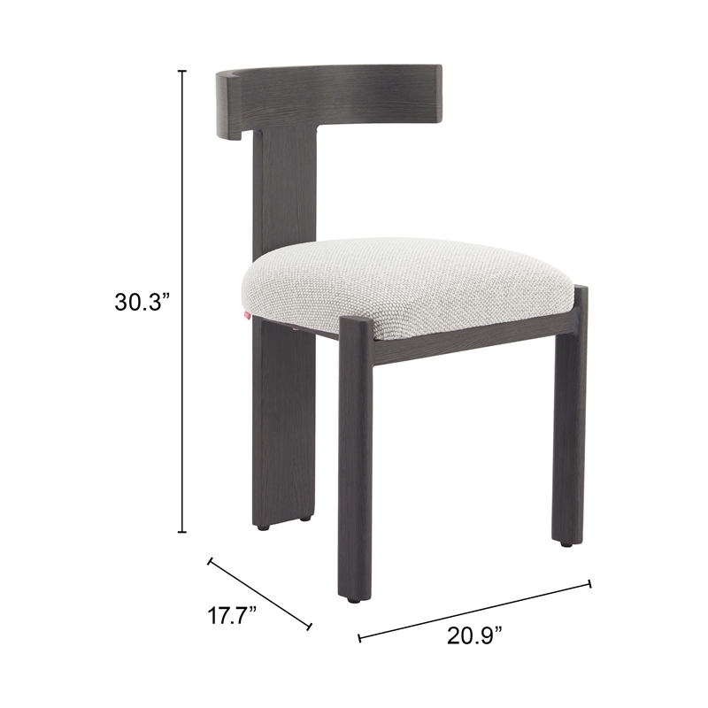 Pemberly Row Contemporary Outdoor Dining Chair Black & Beige