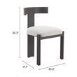 Pemberly Row Contemporary Outdoor Dining Chair Black & Beige