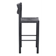 Pemberly Row Contemporary Assembled Aluminum Outdoor Barstool Black