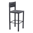 Pemberly Row Contemporary Assembled Aluminum Outdoor Barstool Black
