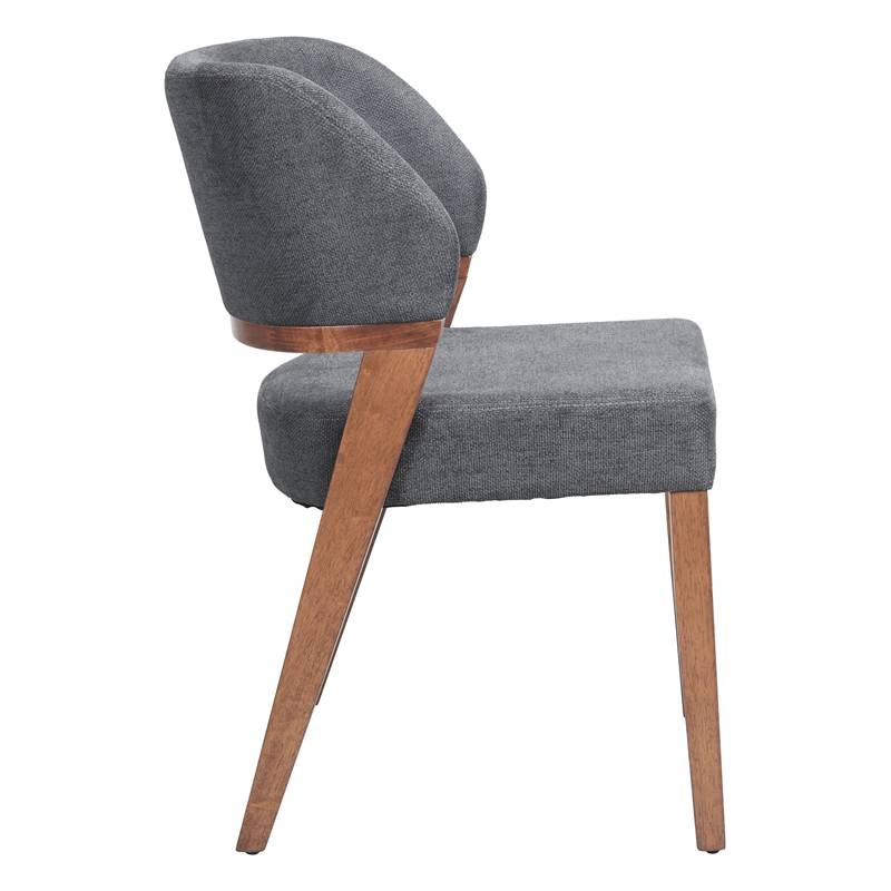Pemberly Row Contemporary Solid Wood Dining Chair Azure Gray & Walnut