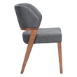 Pemberly Row Contemporary Solid Wood Dining Chair Azure Gray & Walnut