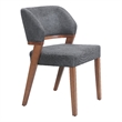 Pemberly Row Contemporary Solid Wood Dining Chair Azure Gray & Walnut