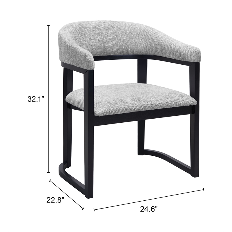 Pemberly Row Modern / Contemporary Solid Wood Dining Chair Gray