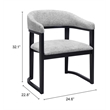 Pemberly Row Modern / Contemporary Solid Wood Dining Chair Gray