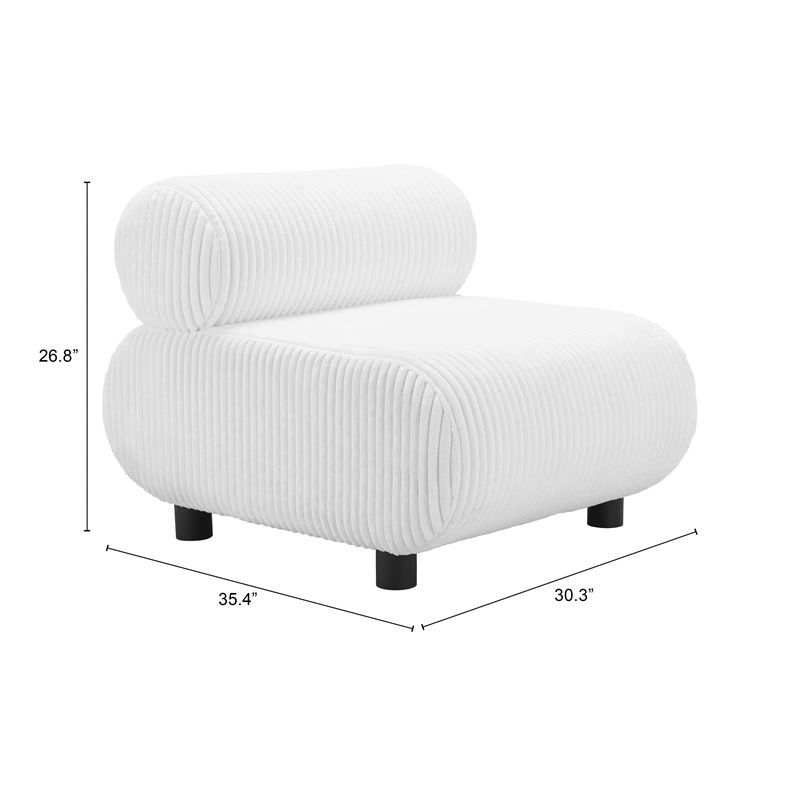 Pemberly Row Contemporary Engineered Wood Accent Chair White