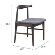 Pemberly Row Contemporary Solid Wood Dining Chair Gray & Espresso