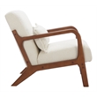Pemberly Row Macio Shearling Fabric Upholstered Accent Chair in Cream