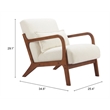 Pemberly Row Macio Shearling Fabric Upholstered Accent Chair in Cream