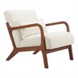 Pemberly Row Macio Shearling Fabric Upholstered Accent Chair in Cream