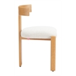 Pemberly Row Contemporary Outdoor Dining Chair Natural & Beige