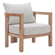 Pemberly Row Contemporary Assembled Aluminum Outdoor Armchair Gray