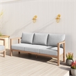 Pemberly Row Contemporary Assembled Aluminum Outdoor Sofa Gray
