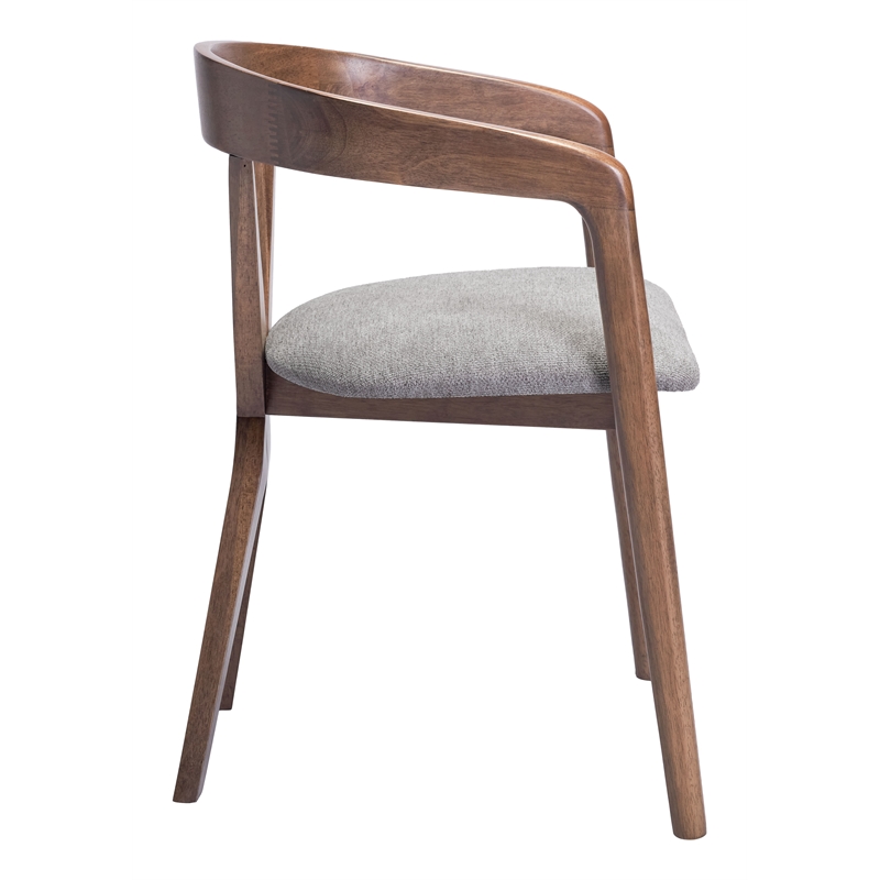 Pemberly Row Contemporary Solid Wood Dining Chair Dove Gray & Walnut
