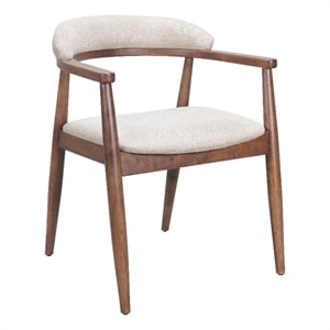 Pemberly Row Contemporary Solid Wood Dining Chair Beige & Walnut