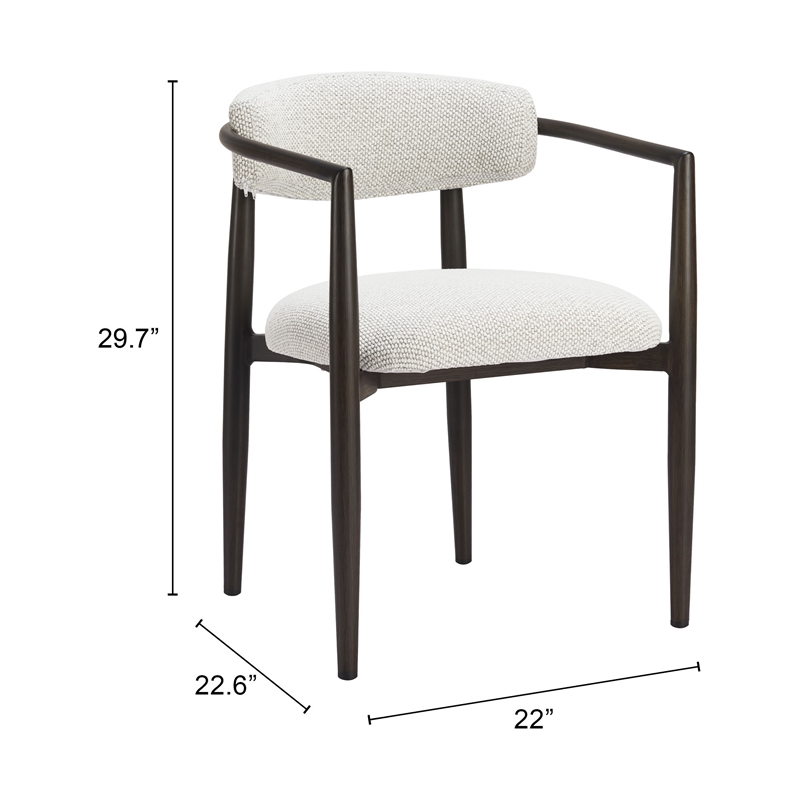 Pemberly Row Contemporary Aluminum Outdoor Dining Chair White