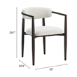 Pemberly Row Contemporary Aluminum Outdoor Dining Chair White