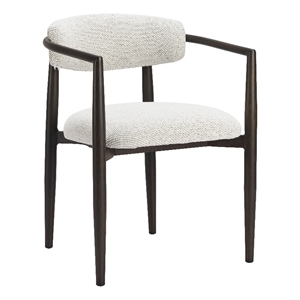 Pemberly Row Contemporary Aluminum Outdoor Dining Chair White
